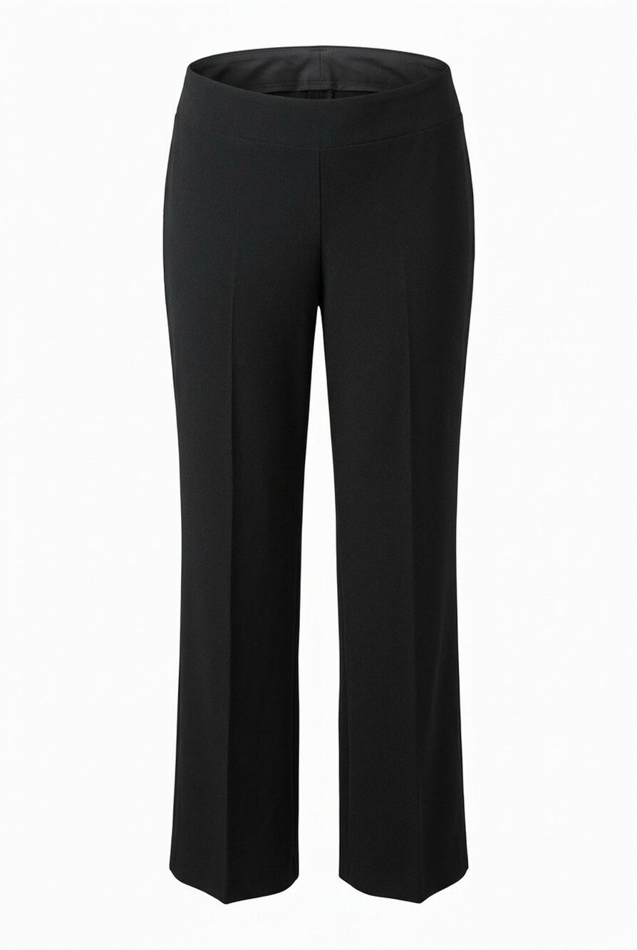 Roz & Ali Secret Agent Pants Women's 12 Black Trouser Leg Tummy Control Pull On